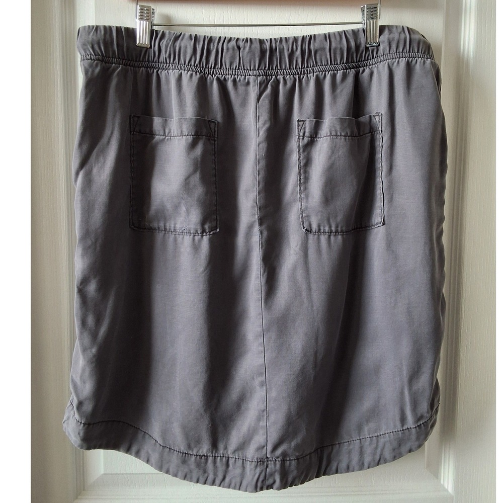 Anthropologie XL Klara Utility Drawstring Cargo Pocket Skirt Dark Academia Prep - Picture 2 of 7